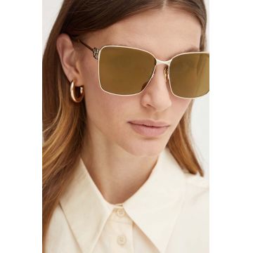 Balenciaga ochelari de soare femei, culoarea auriu, BB0338SK