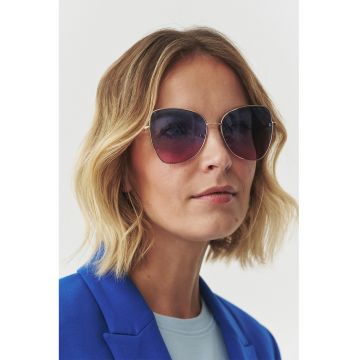 Ochelari de soare butterfly cu lentile in degrade - Auriu/Albastru deschis