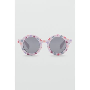 Ochelari de soare rotunzi cu model - Roz pastel