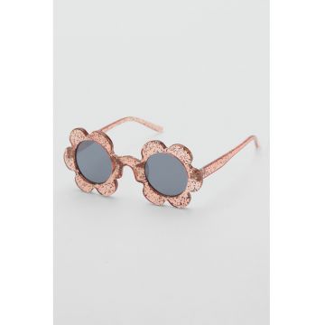 Ochetalari de soare in forma de floare - Negru stins/Roz pal