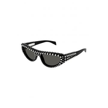 Ochelari de soare cat-eye cu aplicatii metalice