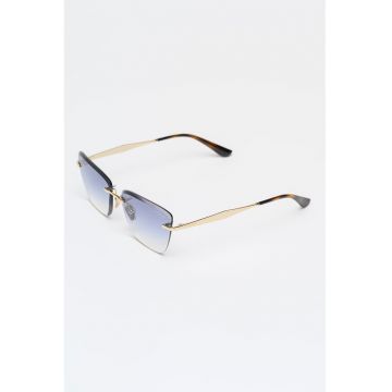 Ochelari de soare cat-eye cu rama metalica - Auriu