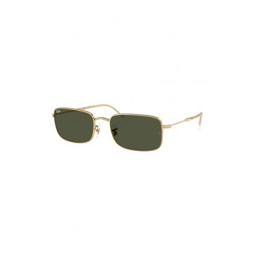 Ochelari de soare dreptunghiulari unisex cu detaliu logo - Auriu