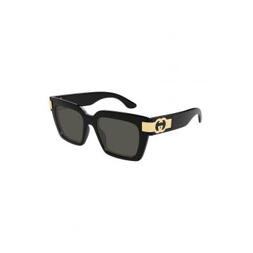 Ochelari de soare dreptunghiulari cu lentile uni - Auriu - Negru -
