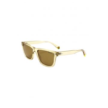 Ochelari de soare dreptunghiulari cu model unisex si lentile polarizate