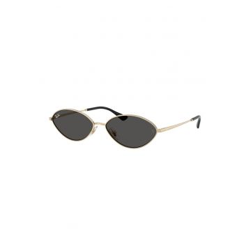 Ochelari de soare ovali unisex Kai - Auriu/Negru