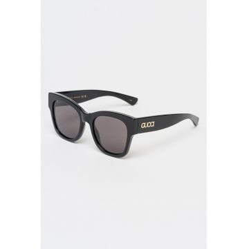 Ochelari de soare cat-eye cu lentile uni - Auriu/Negru