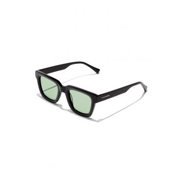 Ochelari de soare patrati unisex cu logo - Negru -