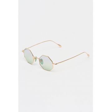Ochelari de soare unisex cu lentile hexagonale - Auriu
