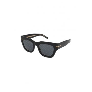 Ochelari de soare BOSS - forma patrata - culoare neagra - lentile albastre