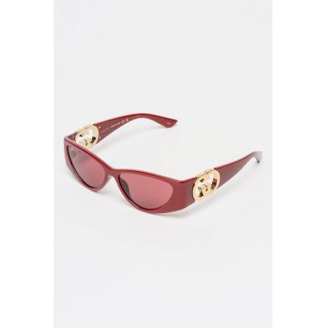 Ochelari de soare cat-eye cu logo lateral - Visiniu