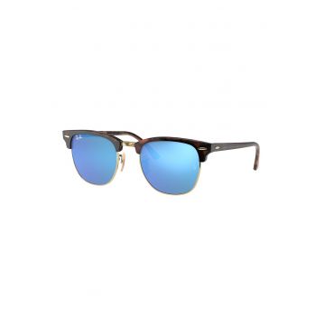 Ochelari de soare clubmaster unisex cu lentile oglinda
