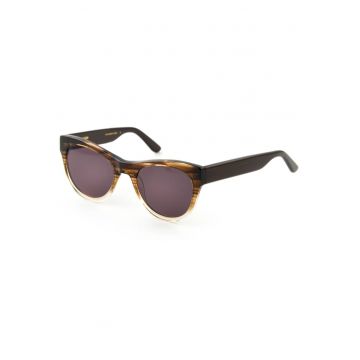 Ochelari de soare dama -  51x20x145mm - maro - set cu etui si servetel