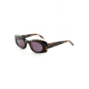 Ochelari de soare dama -  model Rocky - animal print - maro - 47x25x145mm - set cu etui si servetel.