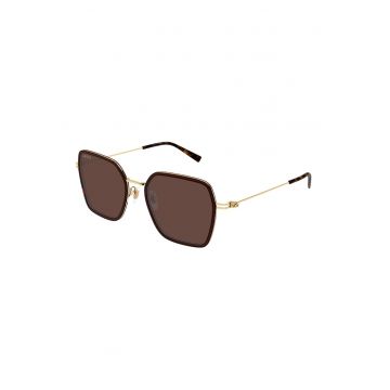 Ochelari de soare hexafonali cu rama metalica - Auriu -