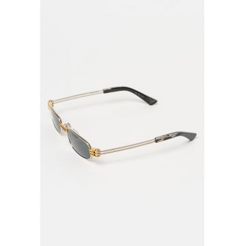 Ochelari de soare ovali unisex - Auriu/Argintiu