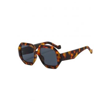 Ochelari de soare - maro - animal print - patrati - Mei C3