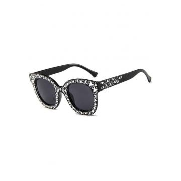 Ochelari de soare - negri - stelute argintii - cat-eye - Jenipher C3 -