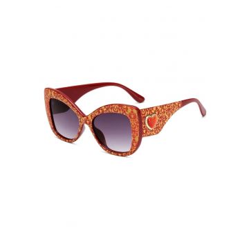 Ochelari de soare - rosii - cat-eye - cu inimioare - Megan C3