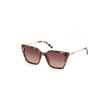 Ochelari de soare cat-eye cu lentile polarizate - Auriu/Maro