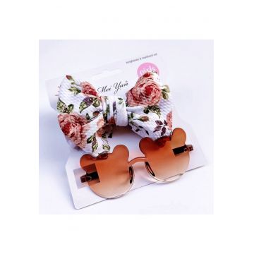 Set bentita si ochelari de soare  Model AL 17330 Mouse - Fete - 12-18 luni - Multicolor