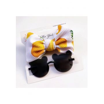 Set bentita si ochelari de soare  Model AL 17378 Mouse - Fete - 12-18 luni - Multicolor