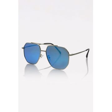 Ochelari de soare aviator cu lentile oglinda polarizate - Argintiu