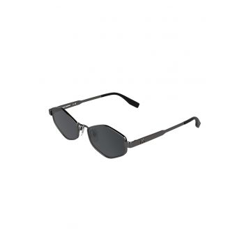 Ochelari de soare ovali cu rama metalica - Argintiu