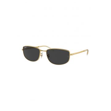 Ochelari de soare unisex cu rama metalica - Auriu/Transparent