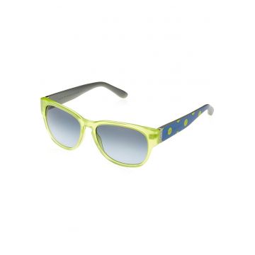 Ochelari de soare  verde - lentile gri gradal - set cu etui si stergator - dimensiuni 53x16x140mm