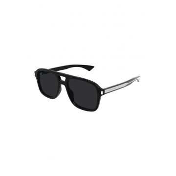 Ochelari de soare aviator cu model unisex - Negru