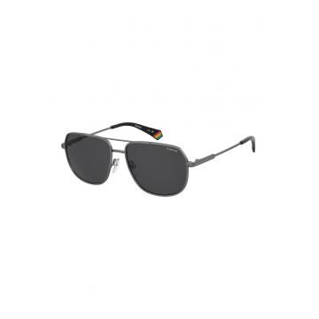 Ochelari de soare aviator unisex polarizati - Argintiu inchis