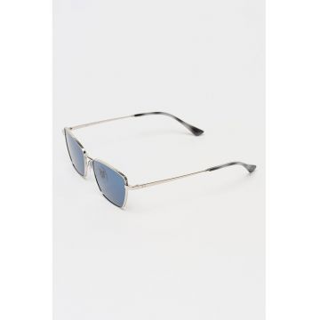 Ochelari de soare butterfly unisex polarizati cu rama metalica - Argintiu
