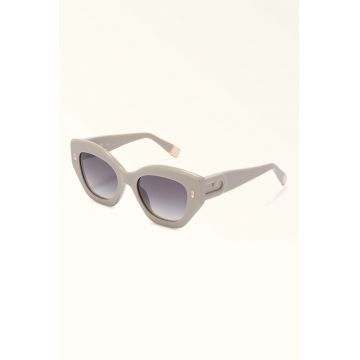 Ochelari de soare cat-eye - Auriu/Gri deschis