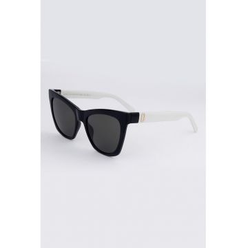 Ochelari de soare cat-eye cu lentile in degrade - Alb/Negru