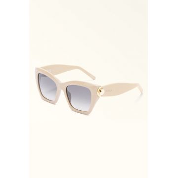 Ochelari de soare cat-eye cu lentile in degrade - Auriu/Crem