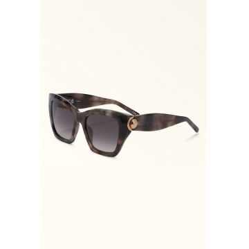 Ochelari de soare cat-eye cu lentile in degrade - Maro/Gri