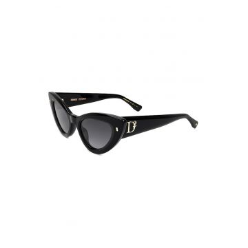 Ochelari de soare cat-eye cu logo - Negru/Auriu deschis
