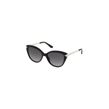 Ochelari de soare cat-eye - Negru/Argintiu