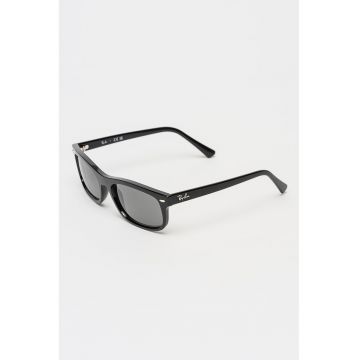 Ochelari de soare dreptunghiulari unisex cu logo - Negru