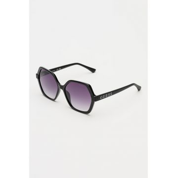 Ochelari de soare hexagonali cu lentile in degrade - Negru
