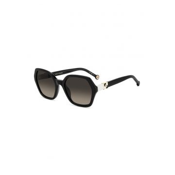 Ochelari de soare hexagonali cu lentile in degrade - Negru