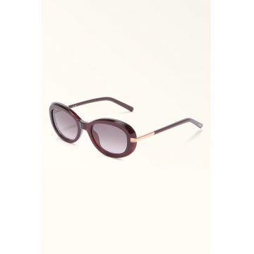 Ochelari de soare ovali - Auriu/Rosu inchis