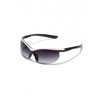 Ochelari de soare ovali unisex - Alb/Negru