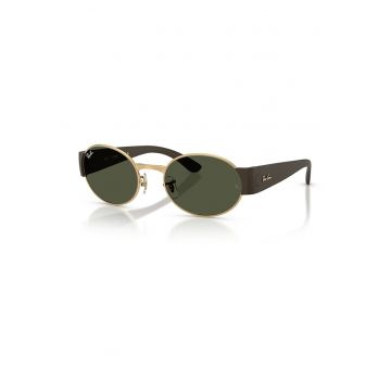 Ochelari de soare ovali unisex - Auriu/Negru stins