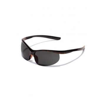 Ochelari de soare ovali unisex - Negru/Maro