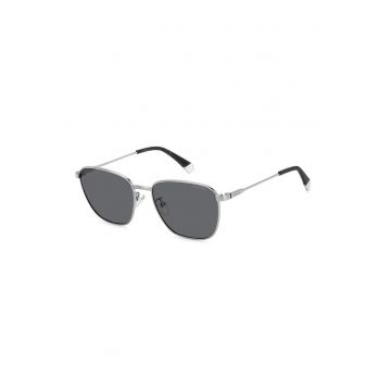 Ochelari de soare patrati cu lentile polarizate - Negru/Argintiu inchis