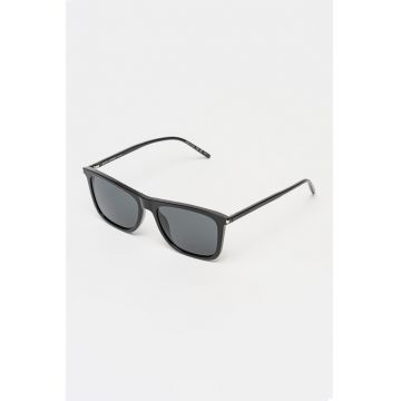 Ochelari de soare patrati cu lentile uni si model unisex - Negru