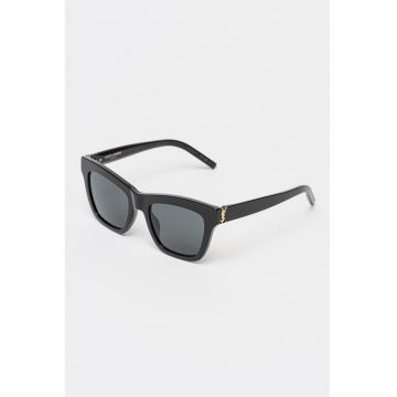 Ochelari de soare patrati cu logo lateral - Negru