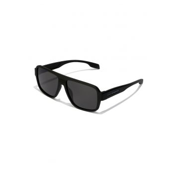 Ochelari de soare patrati unisex cu lentile uni - Negru